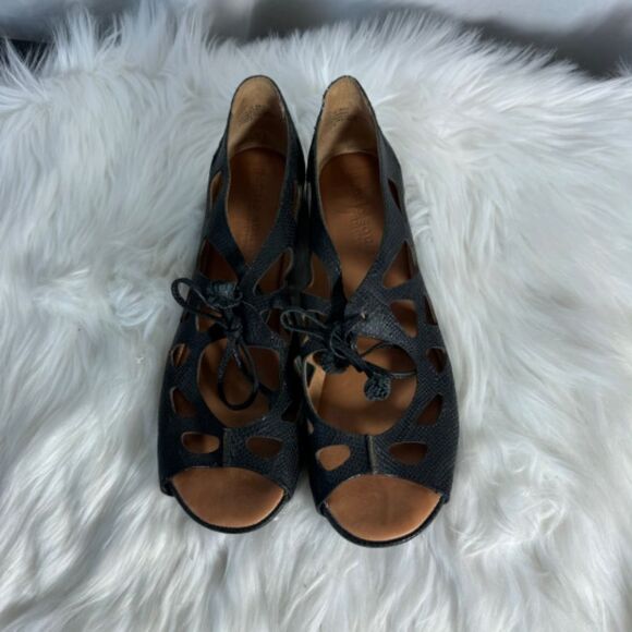 Gentle Souls By Kenneth Cole Brynn Black Textured Leather Mary Janes Sz 10 - Picture 4 of 6